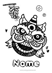 Free colouring Lion Chinese New Year Wild animals of Africa