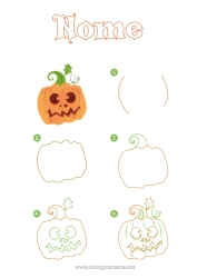 Colorare per personalizzare Zucca Jack O'Lantern Attività per Bambini Imparare a disegnare