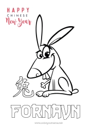 Gratis tegning Kanin 2023 Kinesisk nyttår Skogsdyr