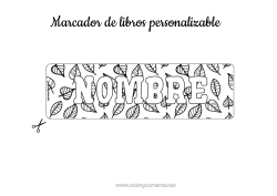 Colorear para personalizar Otoño Hojas Marcador Hojas muertas