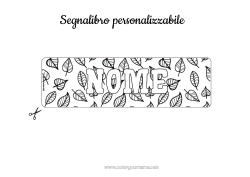 Colorazione gratuita Autunno Foglie Segnalibro Foglie morte