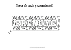 Pagină de colorat personalizată Toamnă Frunze Semn De Carte Frunze Moarte