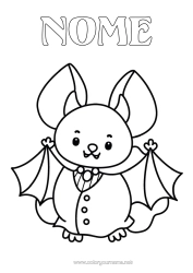 Colorare per personalizzare Vampiro Pipistrello Halloween Animale Uccelli e mammiferi volanti