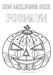 Fargeleggingssiden å tilpasse Gresskar Jack O'Lantern Zentangle