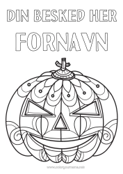 Farvelægningssiden tilpasning Græskar Græskarlampe Zentangle