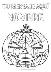 Colorear para personalizar Calabaza Jack O'Lantern Zentangle