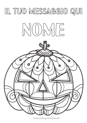 Colorare per personalizzare Zucca Jack O'Lantern Zentangle