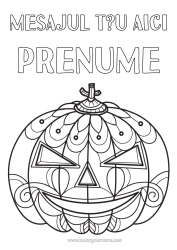 Pagină de colorat personalizată Dovleac Jack cu lampa Zentangle