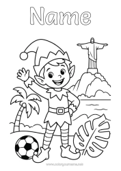Colouring to customise Christmas Elves Elf Colouring Pages Brazil Monument Mischievous Elf's Journey Colouring Mischievous Travelling Goblins