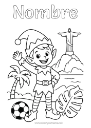 Colorear gratis Elfos de navidad Dibujos de Elfos para colorear Brasil Monument Viaje del duende navideño ?? Duendes de Navidad Viajeros