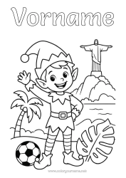 Kostenlose Zeichnung Weihnachtself Elfen Ausmalbilder Brasilien Denkmal Reise des Weihnachtselfen Reisende Weihnachtswichtel