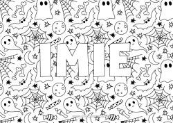 Kolorowanka do personalizacji Nietoperz Duch Halloween Ptaki I Latające Ssaki Sieć Pajęcza Tło Dekoracyjne