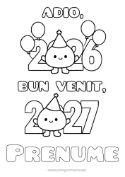 Pagină de colorat personalizată La mulți ani! 2026 2027