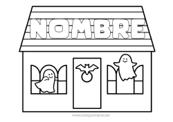 Colorear gratis Fantasma Halloween Casa Dibujos fáciles para colorear Manor embrujado