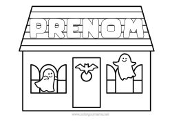 Coloriage à personnaliser Fantôme Halloween Maison Coloriages Faciles Manoir Hanté