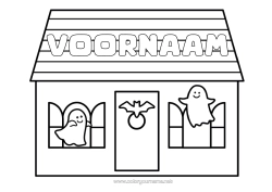 Gratis kleurplaat Spook Halloween Huis Eenvoudige kleurplaten Spookhuis