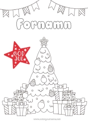 Gratis färgläggning Gåvor Julgran Jul God Jul!