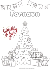 Gratis farvelægning Gaver Juletræ Jul 