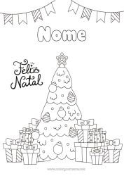 Desenho grátis Presentes Árvore de Natal Natal Mensagem de 