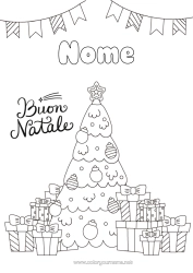 Colorazione gratuita Regali Albero di Natale Natale Messaggio 
