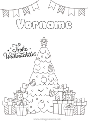 Kostenlose Malvorlage Geschenke Weihnachtsbaum Weihnachten 