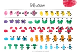 Colouring to customise Monster Children's Activities Fingerprint