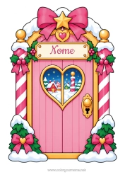 Colorazione gratuita Elfo di Natale Porta Porta del folle di Natale