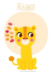 Coloring to customize Lion Children's Activities Animal Wild Animals Of Africa Fingerprint