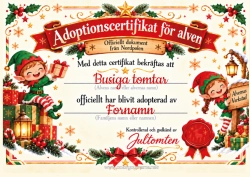 Färgläggningssida att anpassa Officiell Adoption Av En Julnissa Lutin Farceur Id-Papper