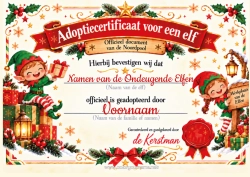 Kleurplaat aanpassen Officiële Adoptie Van Een Kerstelfje Identiteitsbewijzen Van De Grapjas