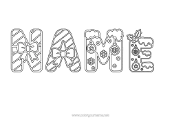 Free coloring Christmas Decorated name