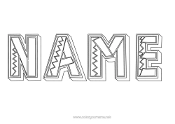 Colouring to customise Decorated Name Geometric Shapes 3D
