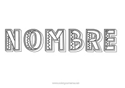 Colorear gratis Nombre decorado Formas geométricas 3D