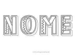 Colorazione gratuita Nome decorato Forme geometriche 3D