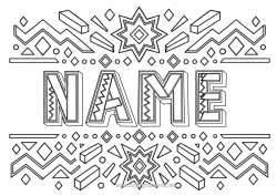 Colouring to customise Decorated Name Geometric Shapes 3D