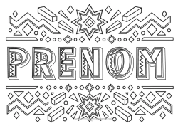 Coloriage gratuit Nom décoré Formes géométriques 3D