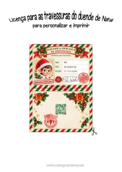 Desenho grátis Elfo de Natal Ideias Travessas para Duendes de Natal Documentos de Identidade do Duende Travesso