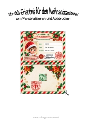 Kostenlose Malvorlage Weihnachtself Wichtel-Streiche und Ideen Ausweis des Scherzelfen