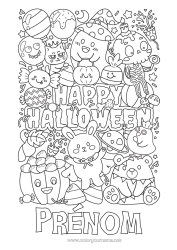 Coloriage à personnaliser Citrouille Un bonbon ou un sort ? Halloween Jack O'Lantern Coloriages complexes Inscription "halloween"
