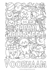 Gratis kleurplaat Pompoen Snoep of een spreuk? Halloween Jack O'Lantern Complex Kleurplaten Inscriptie 'halloween'