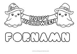 Gratis färgläggning Spöke Halloween Söt Lätta målarbilder Anmälan 