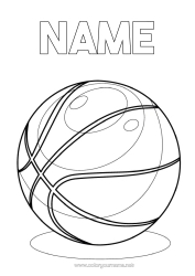 Colouring to customise Sport Balloons Basketball Team Sports Realistic Basketball