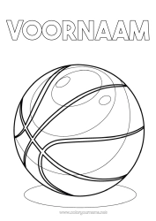 Gratis kleurplaat Sport Ballonnen Basketbal Teamsporten Realistisch Basketbal