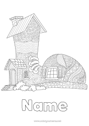 Colouring to customise House Zentangle Shoe