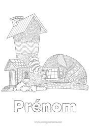 Coloriage gratuit Maison Zentangle Chaussure