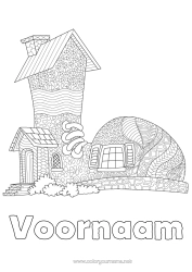 Gratis kleurplaat Huis Zentangle Schoen