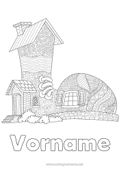 Kostenlose Malvorlage Haus Zentangle Schuh