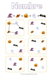Colorear gratis Halloween Actividades para niños Juego de lógica Secuencia lógica