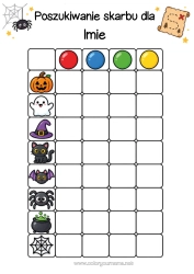 Halloweenowa gra w poszukiwaniu skarbów do wydruku - Plansza do poszukiwań