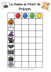 Chasse au trésor Halloween à imprimer – Tableau de recherche